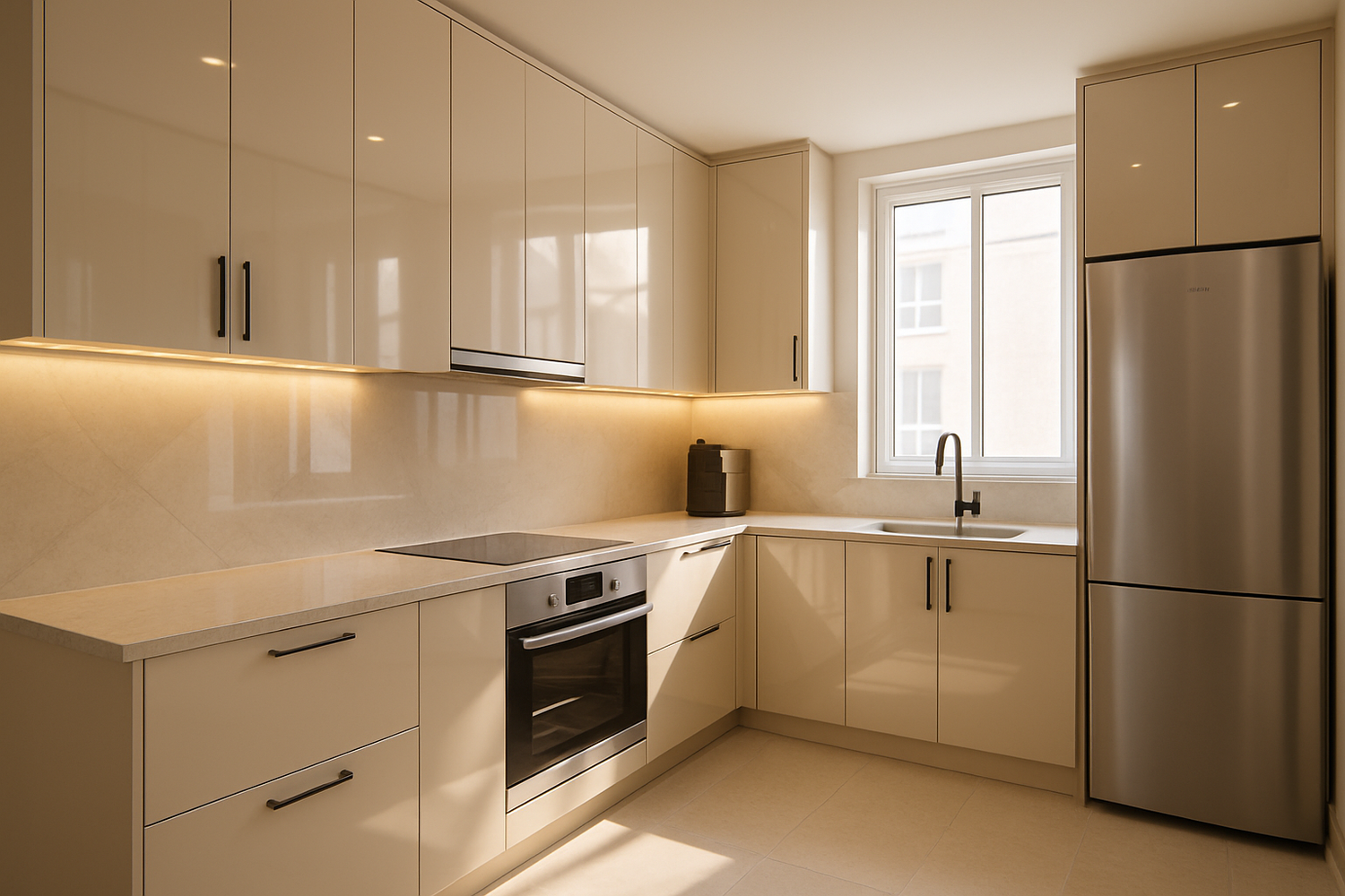 Corpuri de Bucătărie KASHMIR Crem Lucios MDF